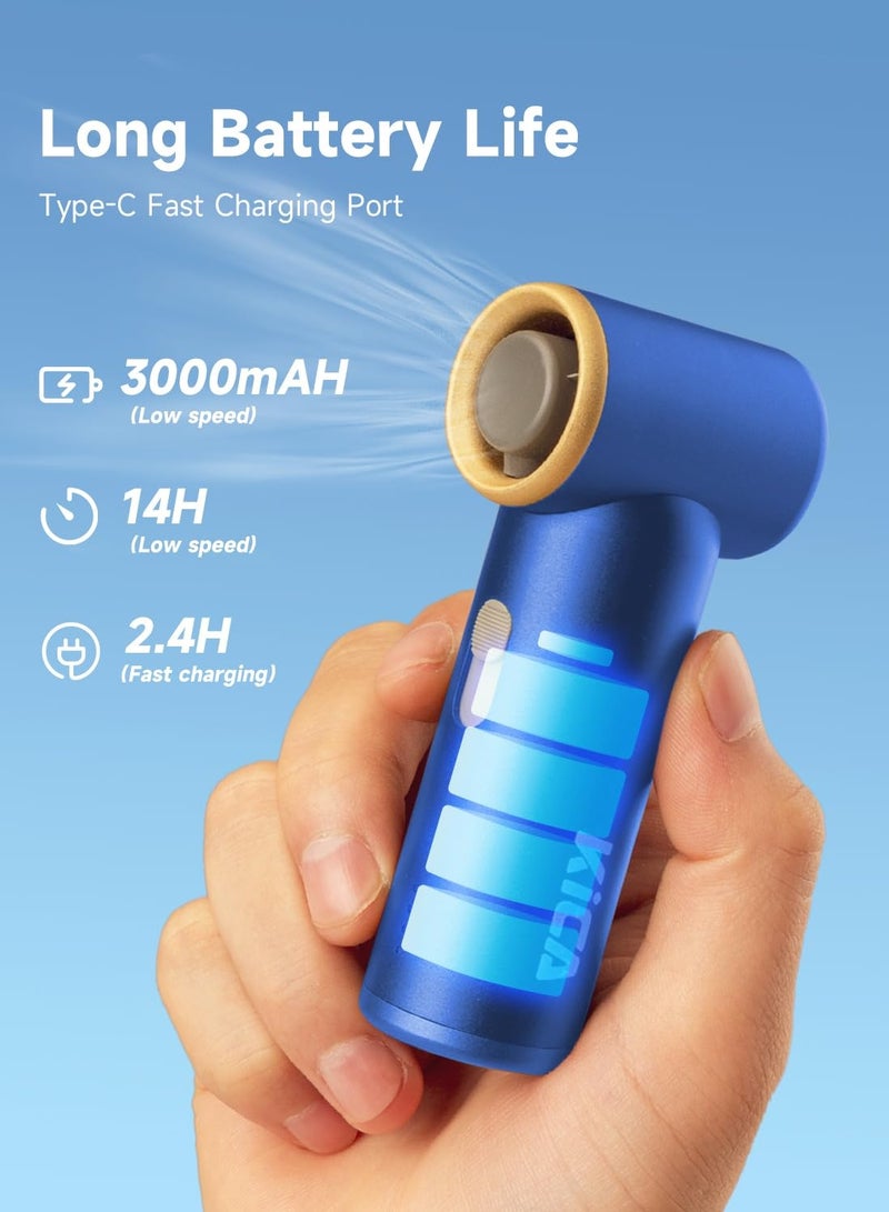 KICA Jet Fan Mini 36000RPM 14H Long Battery Life 3000mAh Blue - Image 2