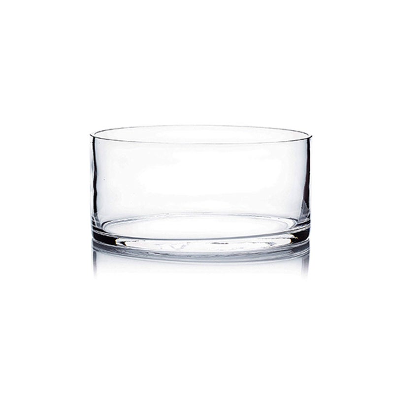 WGV Cylinder Vase Open Width 8 Height 4 Clear Flat Pan Style Container Planter Terrarium Floral Centerpiece for Wedding Party Event Home Office Decor 1 Piece