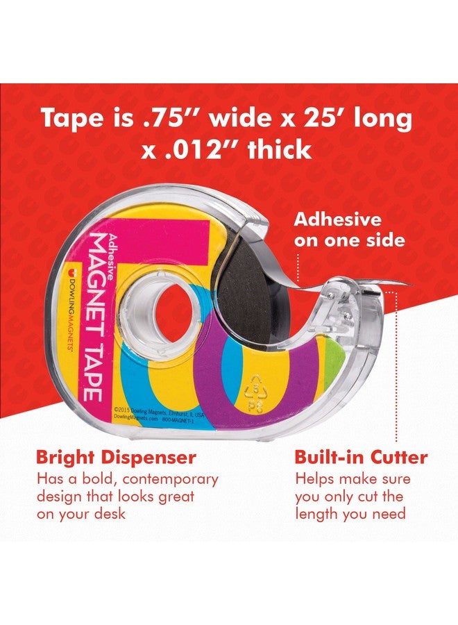 Dowling Magnets Adhesive Magnet Tape (1 Roll .75 Inch Wide X 25 Feet Long) In Dispenser Extra Thin Black Dark Gray  - Image 3