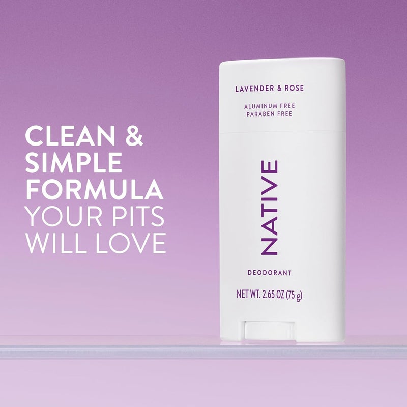 native Deodorant - Natural Deodorant - Vegan, Gluten Free, Cruelty Free - Free of Aluminum, Parabens & Sulfates - Born in the USA - Lavender & Rose… - Image 2