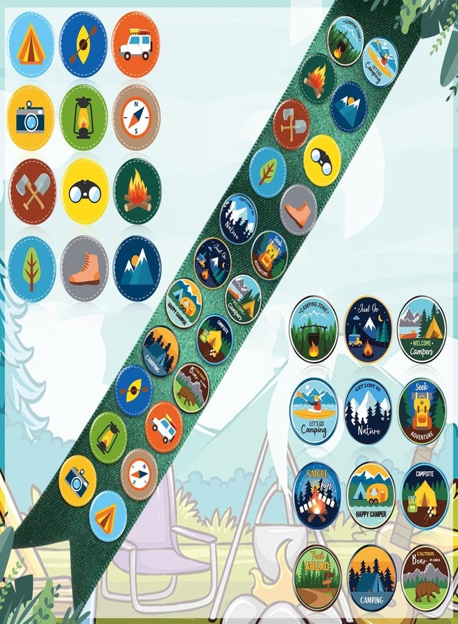 Eaasty 120 Pcs Scout Camping Pins Bulk Outdoor Nature Camp Badges Pins Halloween DIY Costume Accessories for Camping Party Favors Classroom Home Decoration - Image 4