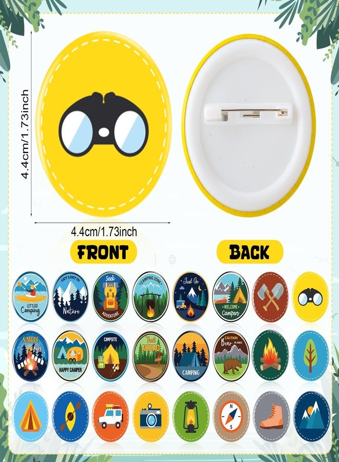 Eaasty 120 Pcs Scout Camping Pins Bulk Outdoor Nature Camp Badges Pins Halloween DIY Costume Accessories for Camping Party Favors Classroom Home Decoration - Image 2