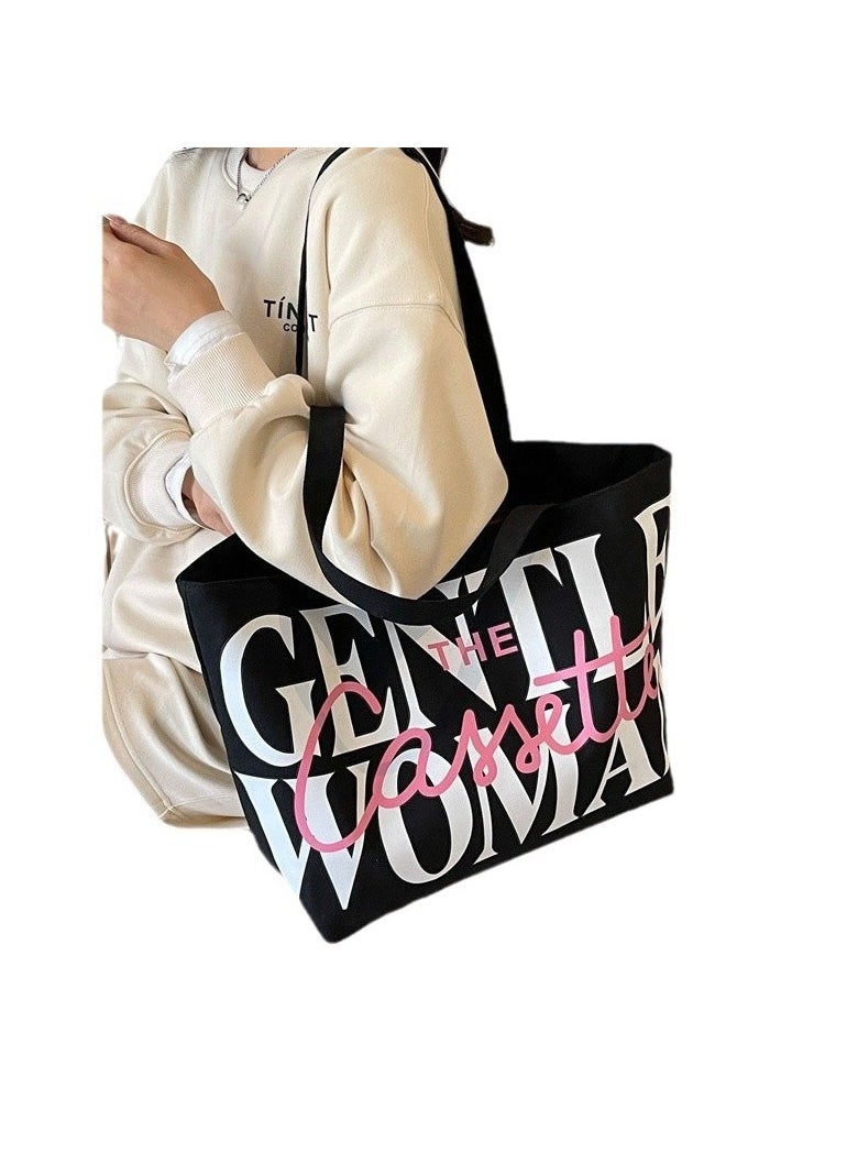 Gentle Woman large letter painted canvas bag versatile and fashionable shoulder bag - pzsku/Z3DB8B7DBEA122DE91BD8Z/45/1741766469/e65f3571-3870-4eb7-b15e-63c0386d01e8