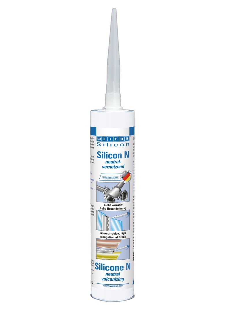 WEICON Silicone N 310ml Transparent Neutral crosslinked universal adhesive - Image 1