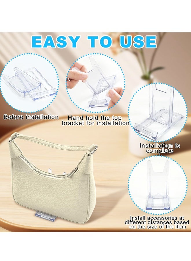 6PCS Clear Acrylic Adjustable Purse Display Stand, Handbag Wallet Holder for Home Decoration - Image 4