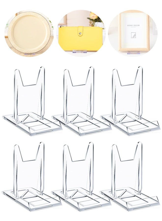 6PCS Clear Acrylic Adjustable Purse Display Stand, Handbag Wallet Holder for Home Decoration - Image 1