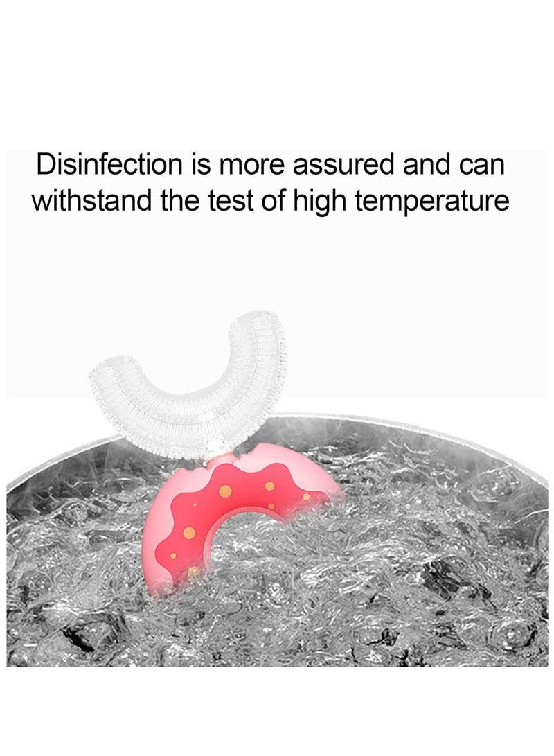 أوزيغالور فرشاة أسنان يدوية للأطفال على شكل حرف U، فرشاة أسنان يدوية على شكل حرف U، فرشاة أسنان لطيفة لتنظيف الدونات، مصممة خصيصًا للأطفال من سن 6-12 عامًا. - Image 3