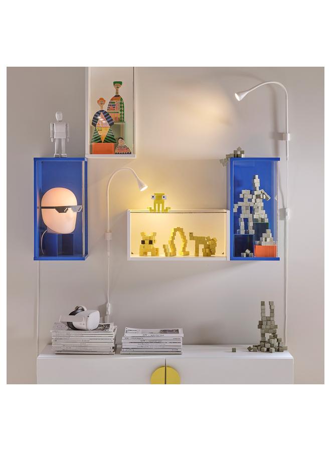 Green Tiger Wall-mounted display cabinet, bright blue, 50x25x25 cm - Image 4