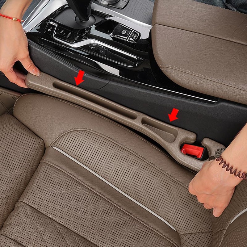 YLXGT Car Seat Gap Filler Organizer Universal for Car SUV Truck Accessories Seat Gap Plug Blocker with Storage Slot Brown 2 Pack - Image 4