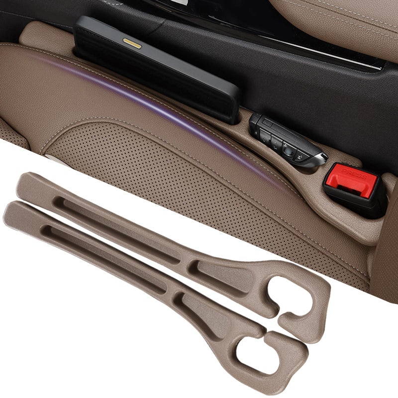 YLXGT Car Seat Gap Filler Organizer Universal for Car SUV Truck Accessories Seat Gap Plug Blocker with Storage Slot Brown 2 Pack - Image 1