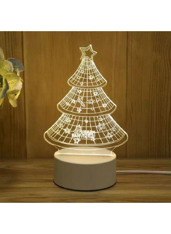 Fatio Christmas Tree 3D LED Acrylic Night Light | USB & Battery Powered Christmas Table Lamp | 20 x 20 x 11 cm - Image 2