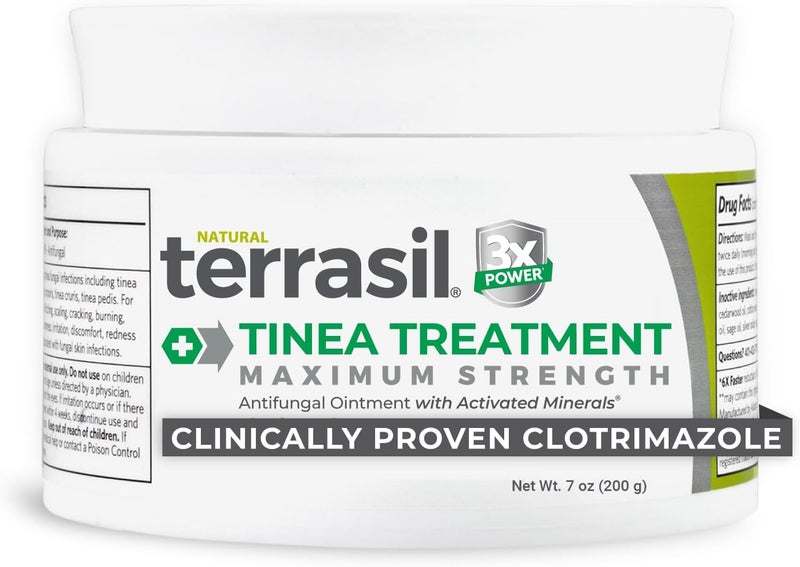 Terrasil Tinea Versicolor Treatment Cream Max Strength, Antifungal Tinea Cream, Clinically Proven 1% Clotrimazole. Treats Most Ringworm & Fungal Infections. Soothing Relief of Itchy Dry Skin (7oz) - Image 1
