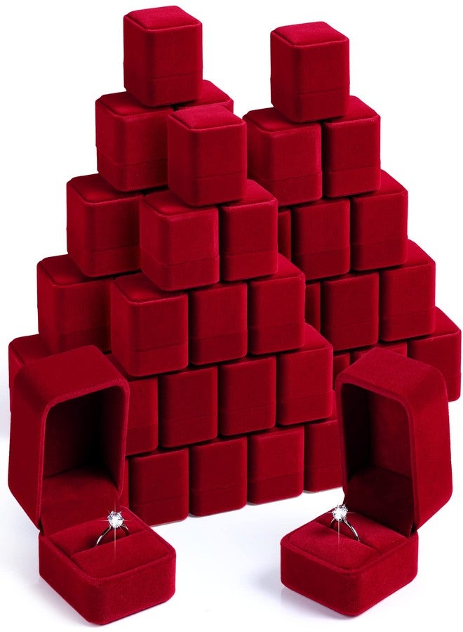 Maitys 48 Pieces Velvet Ring Boxes Bulk for Jewelry Display Wedding Engagement Ring Jewelry Case Gift Earring Boxes for Birthday Anniversary Proposal - Image 1
