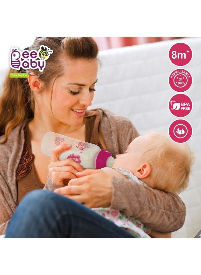 Beebaby Basic Slim Neck Baby Feeding Bottle With Premium Anticolic Comfort Silicone Nipple For New Born Infant Toddler Babies 100% Bpa Free 8 Months + (250 Ml 8 Oz.) (Pink) (Pack Of 2) - Image 4