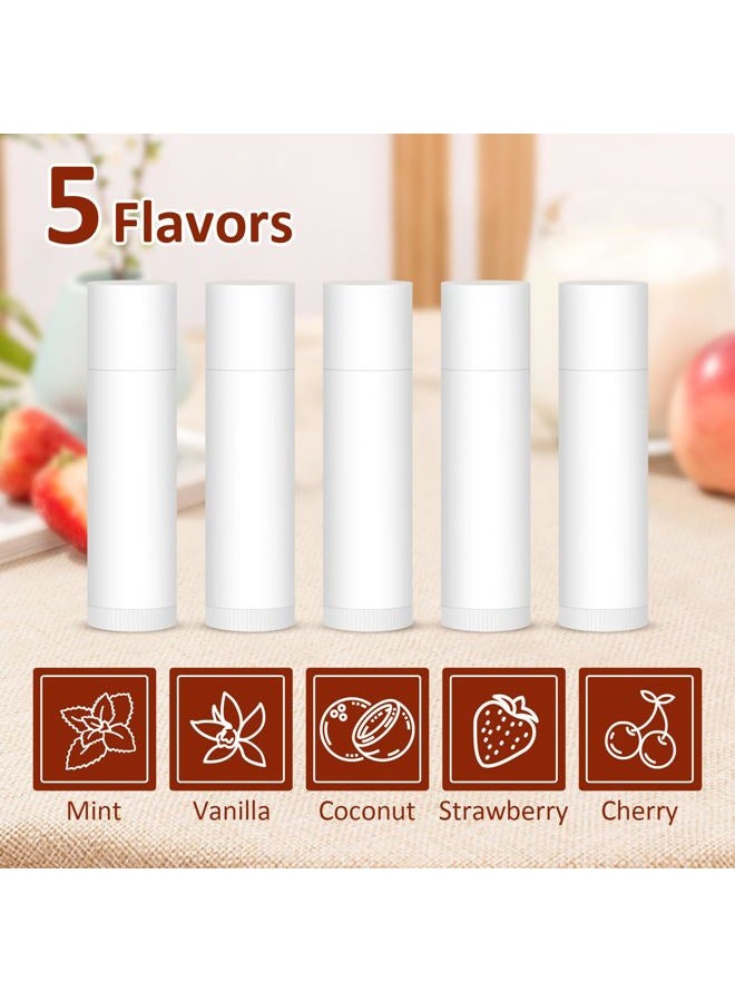 VISRIE 120 Pack Lip Balm Unlabeled, Natural Lip Balm Bulk Blank Tube, Personalized Lip Balm for Party Favors and Gift Basket Filling, Wedding or Baby Shower-5 Flavors - Image 4