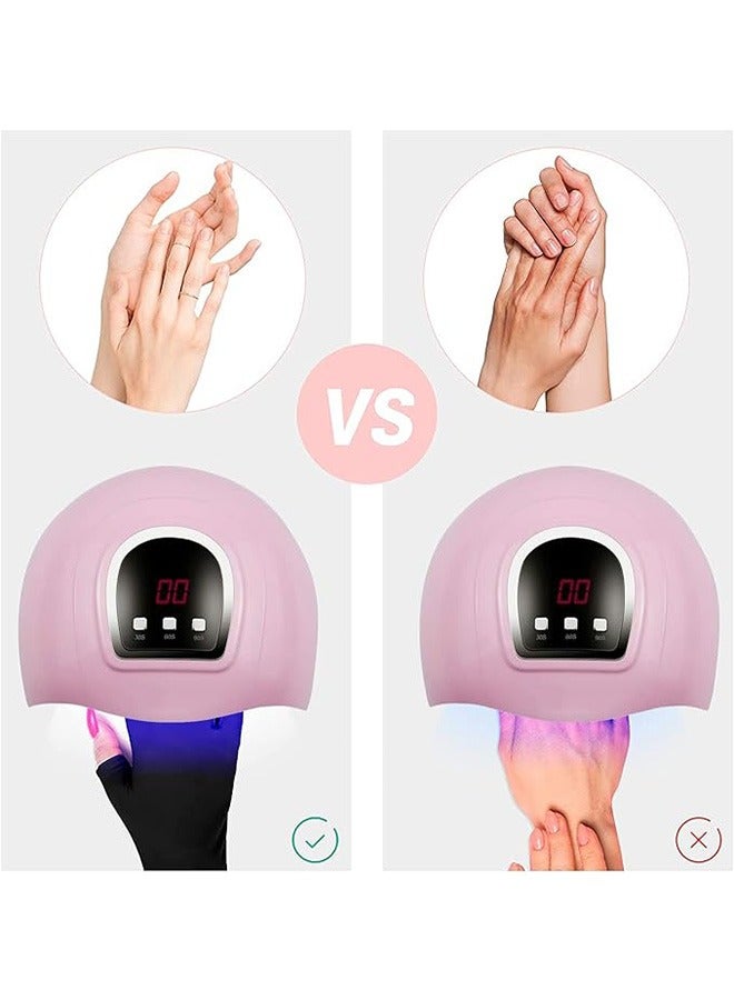 جارلو قفازات مضادة للأشعة فوق البنفسجية لمصباح الأظافر الهلامي، وقفازات حماية احترافية للتقليم، وقفازات واقية من الأشعة فوق البنفسجية، وقفاز للعناية بالبشرة بدون أصابع، للاستخدام المنزلي في الهواء الطلق. - Image 5