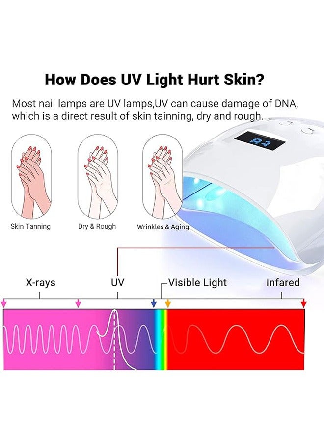 جارلو قفازات مضادة للأشعة فوق البنفسجية لمصباح الأظافر الهلامي، وقفازات حماية احترافية للتقليم، وقفازات واقية من الأشعة فوق البنفسجية، وقفاز للعناية بالبشرة بدون أصابع، للاستخدام المنزلي في الهواء الطلق. - Image 2