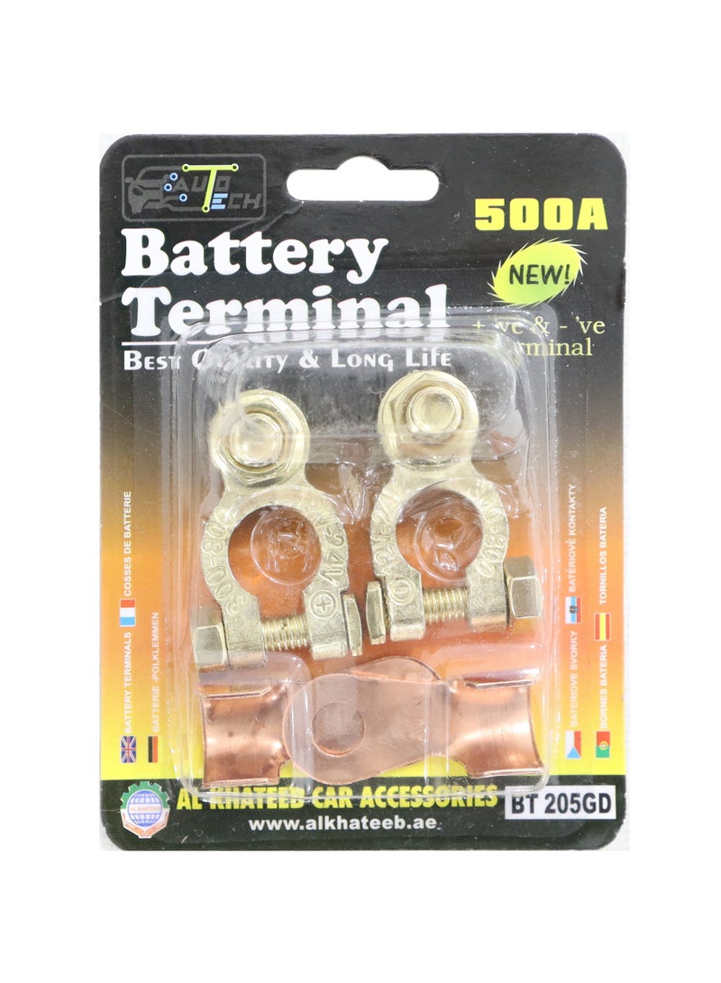 BATTERY TERMINAL W/METAL WIRE CLIP 500A ALU.ALLOY 2 PCS