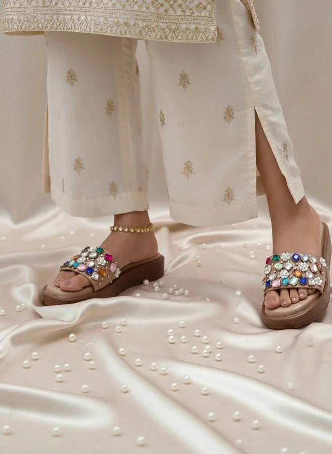 Sandal Stories SANDAL STORIES Embellished PU Wedge Sandals