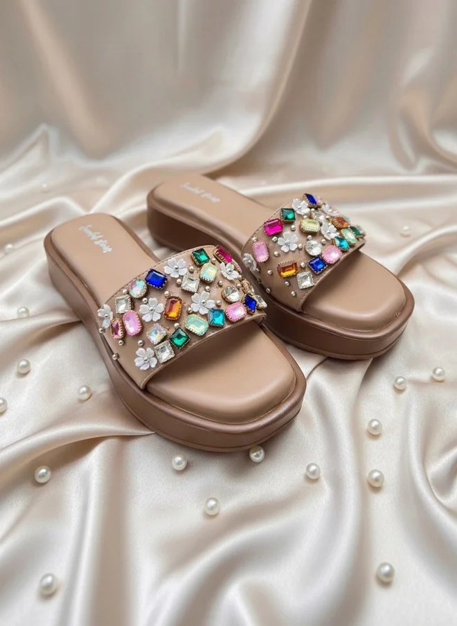 Sandal Stories SANDAL STORIES Embellished PU Wedge Sandals