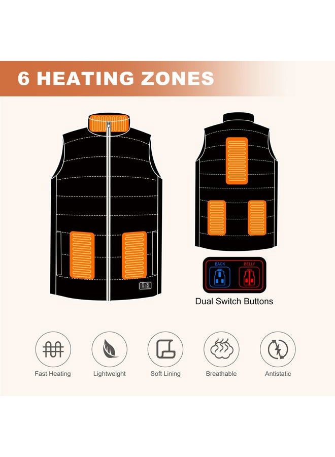 MRAWARM Heated Vest, Lightweight Electric Heated Vest for Men Women 6 Heating Zone 3 Temperature Heating Vest - Image 5