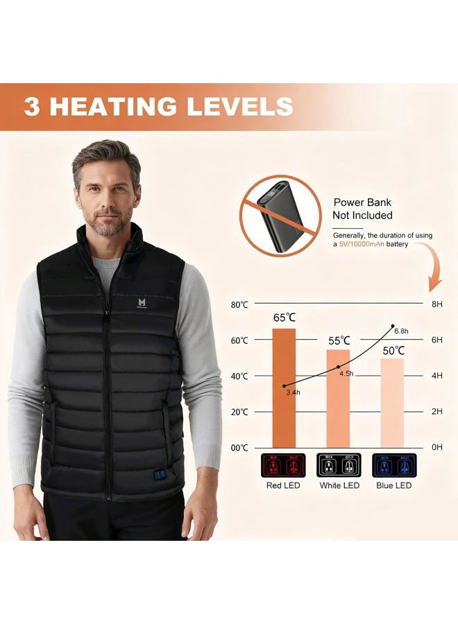 MRAWARM Heated Vest, Lightweight Electric Heated Vest for Men Women 6 Heating Zone 3 Temperature Heating Vest - Image 4
