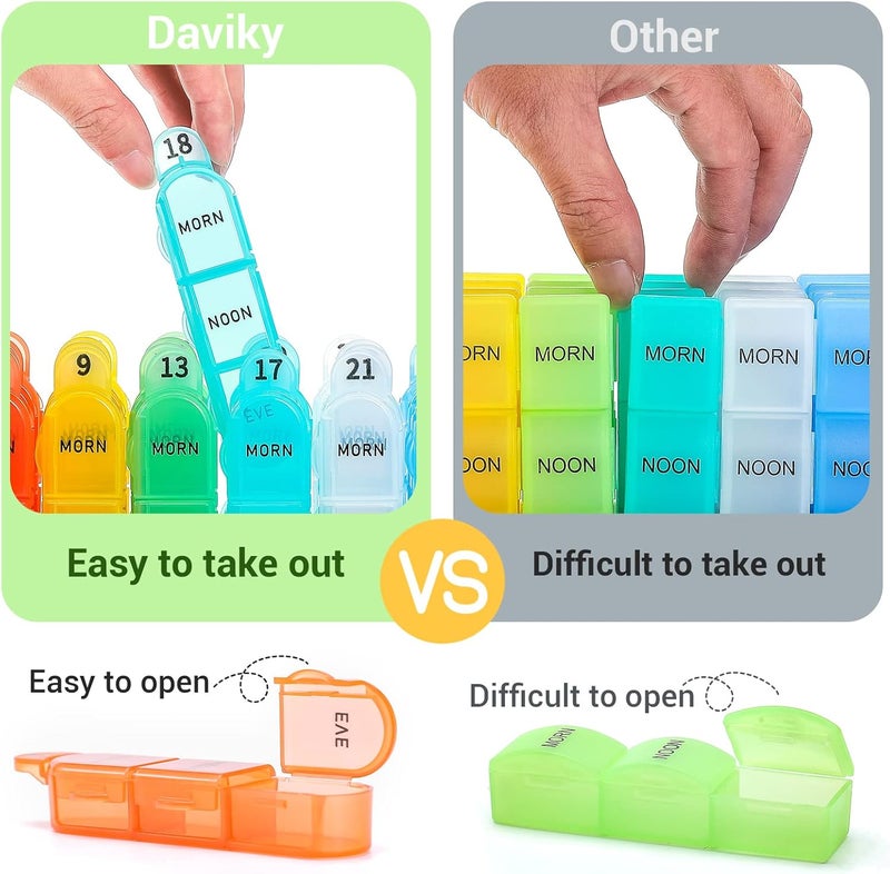 Daviky Simple multifunctional build Monthly Pill Organizer 3 Times a Day, 30 Day Pill Organizer with Small Pill Box, One Month Medicine Organizer, 31 Day Pill Case Pill Container to Hold Vitamin, Supplement and Medication Elegant appearance - Image 4