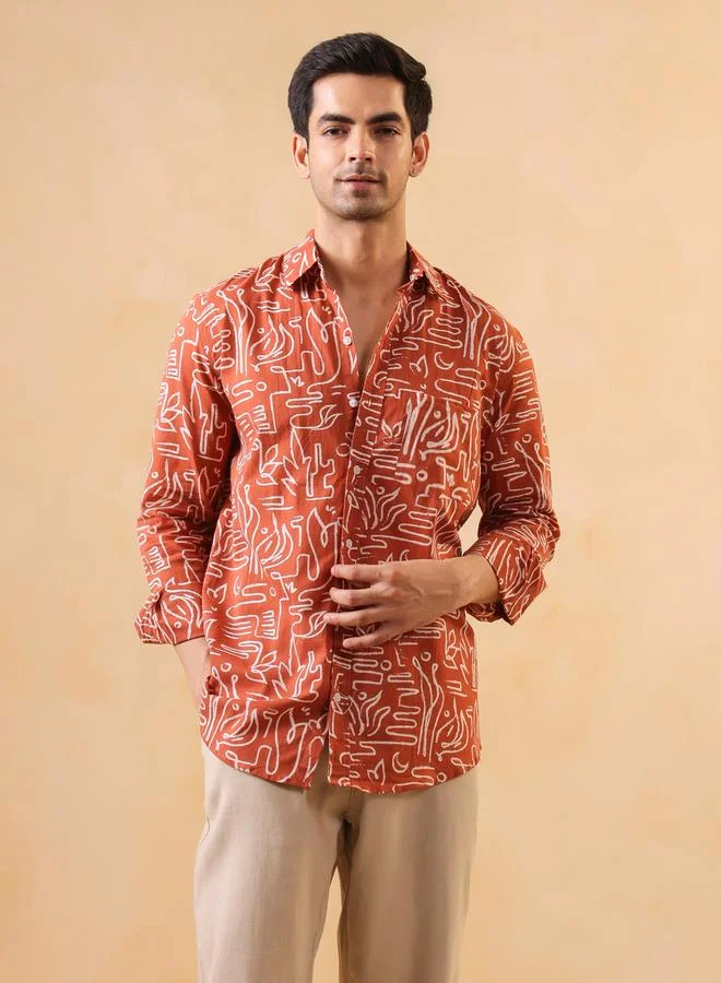 ترولوم قميص قطن بقصة عادية للرجال