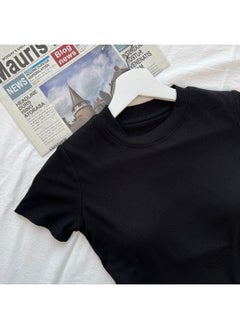 ALO Ribbed Pullover with Waist Cutout - Fitted Round Neck Yoga Top, Summer Breathable Short Sleeve Workout T-Shirt