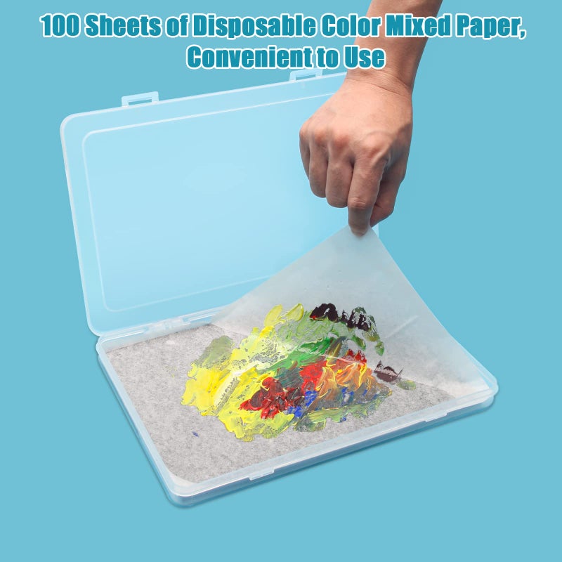 Garpernics Stay Wet Palette for Acrylic Painting Garpernics Wet Palette Tray with Sponges and 100 Papers for Acrylic Paints, Keep Paint Wet and Fresh for Miniatures - Image 4