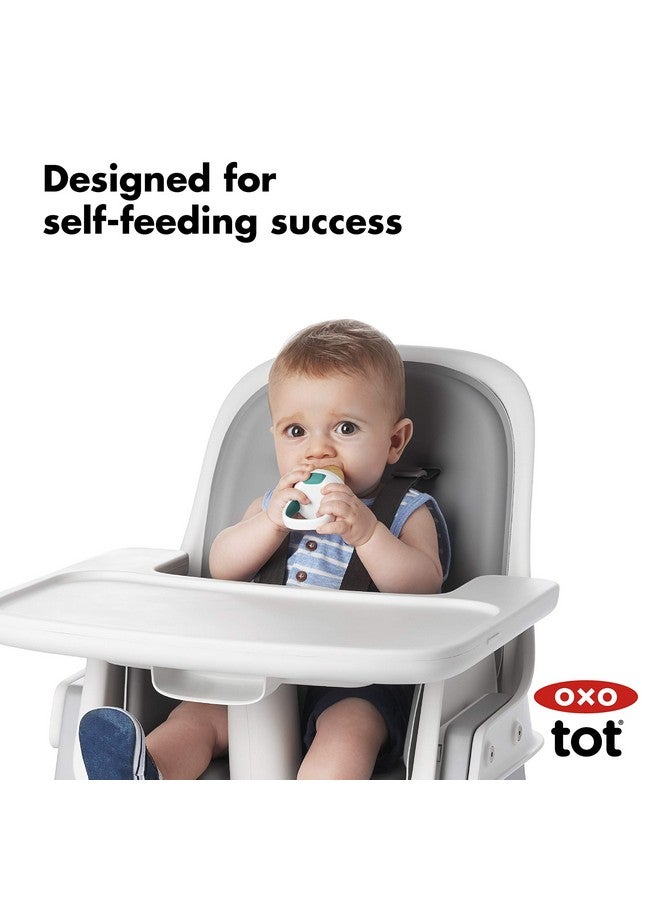 OXO Tot Silicone Self-Feeder 2 Pack Teal/Pink - Image 4