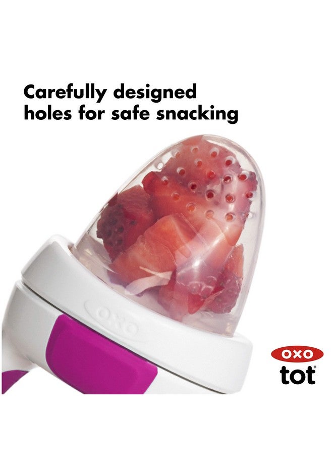 OXO Tot Silicone Self-Feeder 2 Pack Teal/Pink - Image 1