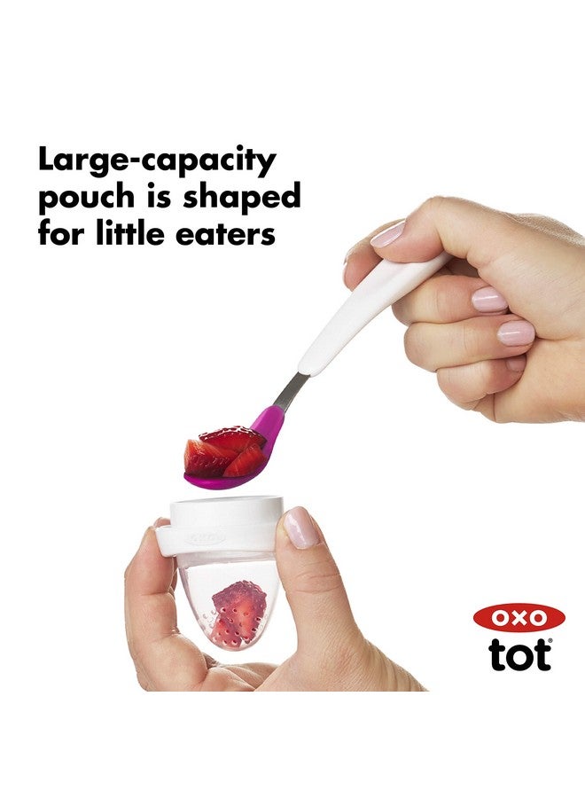 OXO Tot Silicone Self-Feeder 2 Pack Teal/Pink - Image 3