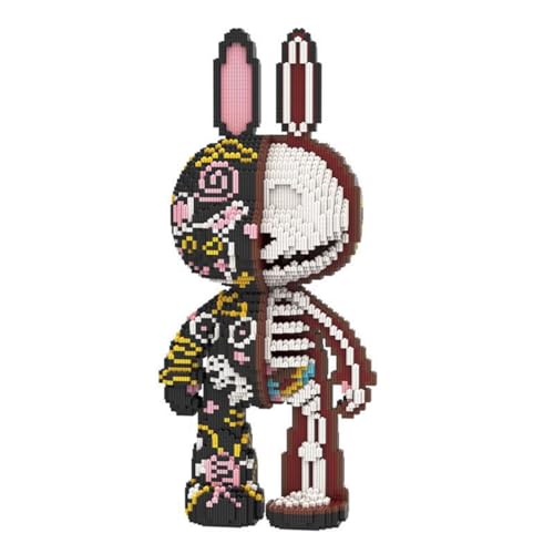 HONLANCH Animal Graffiti Skeleton Rabbit Micro Building Blocks Set8000PCS 55cm High Series Gift for Adults and Kids - Image 1