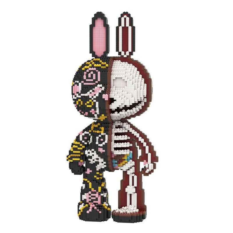 HONLANCH Animal Graffiti Skeleton Rabbit Micro Building Blocks Set8000PCS 55cm High Series Gift for Adults and Kids - Image 3