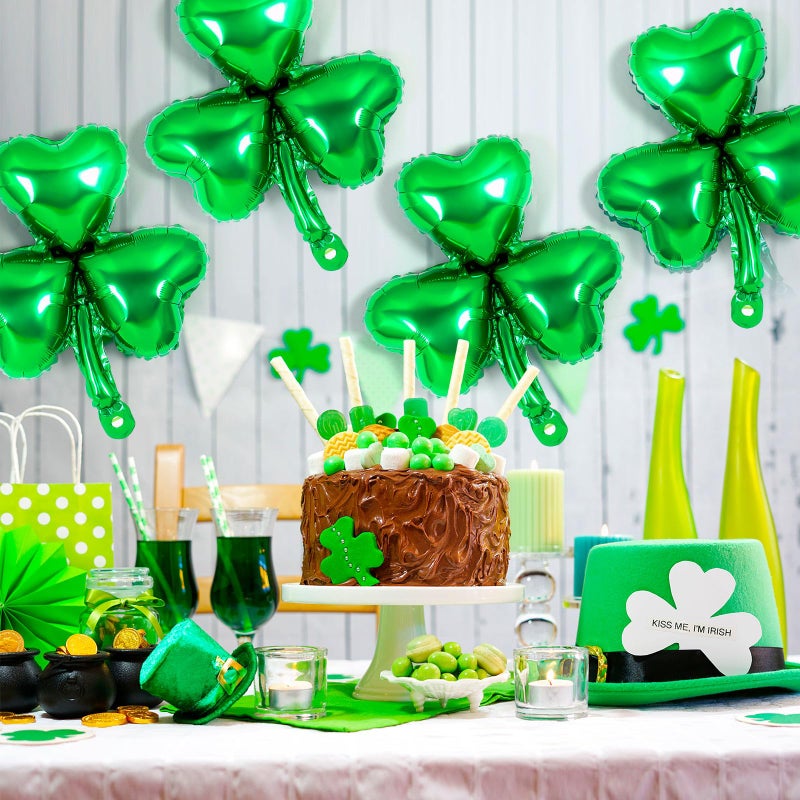 YOTHORN 12 Pcs St Patrick Day Balloons,18 Inch Shamrock Balloons,Clover Foil Balloon,Lucky Irish Balloon for Baby Shower Wedding Birthday St. Patricks Day Party Decorations - Image 4