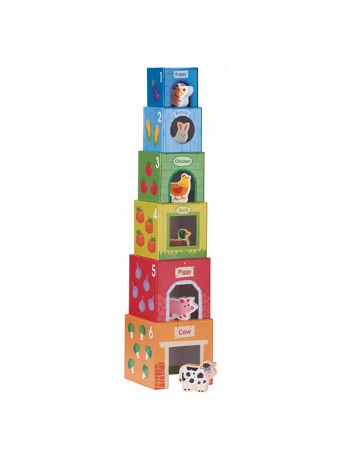 Lelin Stacking Cubes 6 Friends in Farm