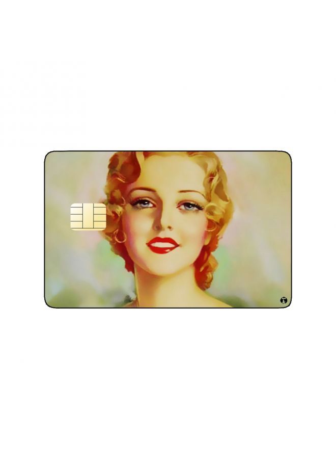 RKN PRINTED BANK CARD STICKER Beautiful Woman Vintage Art - Image 2