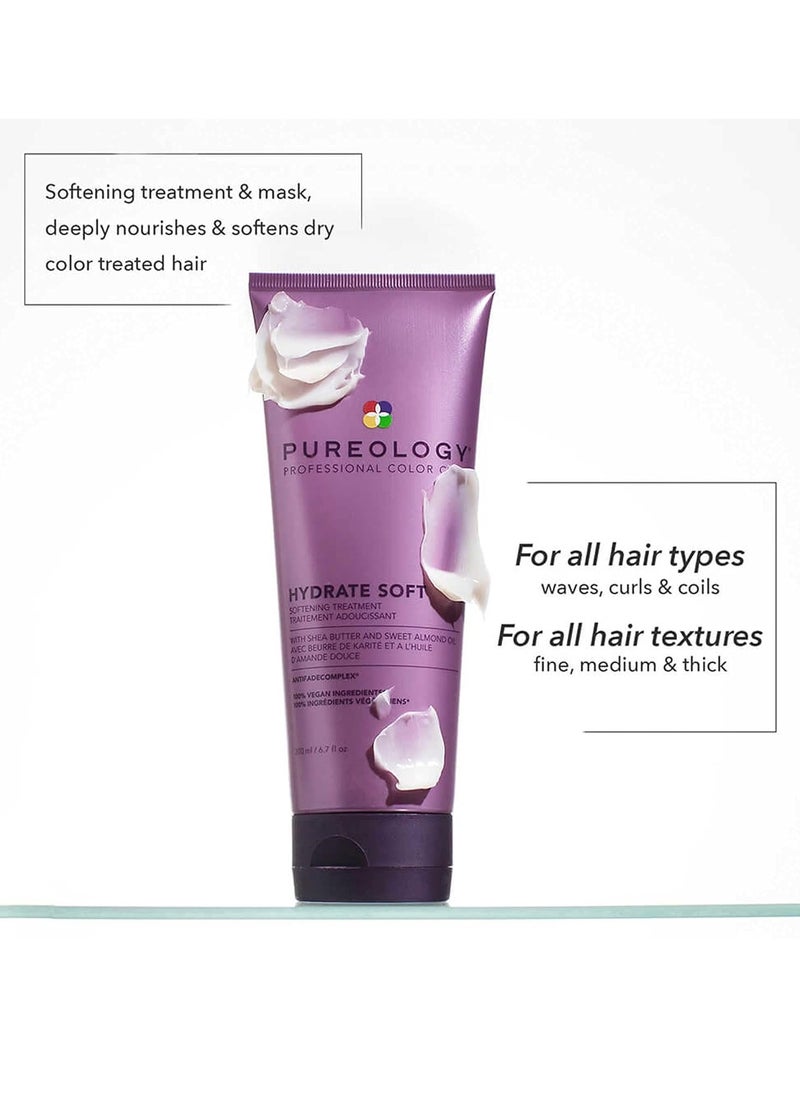 PUREOLOGY Pureology Hydrate Soft Softening Treatment For Dry, Color-Treated Hair Nourishing Treatment Adds Softness, Sulfate-Free, Vegan, 6.7 Fl. Oz.  - Image 2