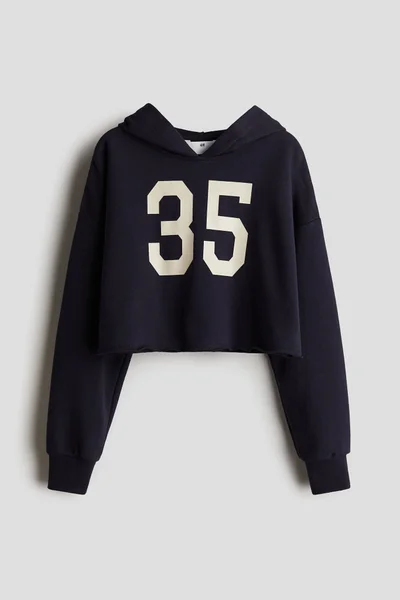 اتش اند ام Printed cropped hoodie