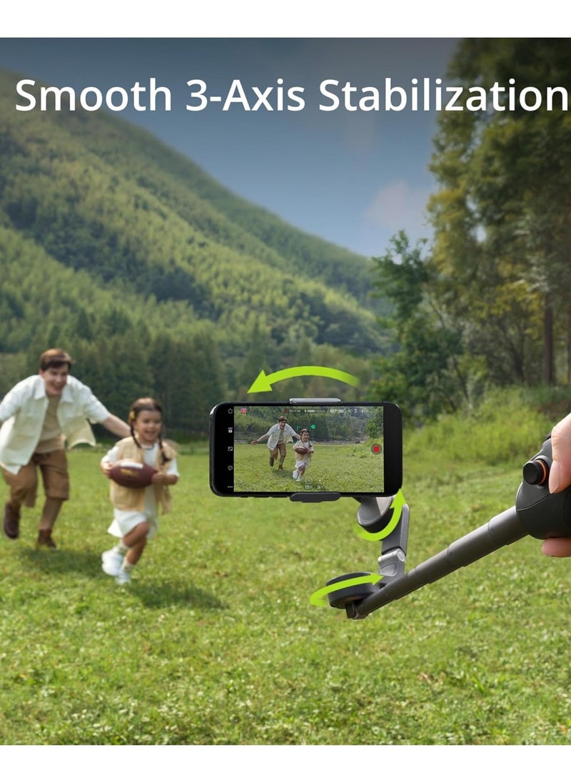 dji OSMO Mobile 6 Smartphone Gimbal Stabilizer 3-Axis Phone Gimbal Built-In Extension Rod Portable and Foldable Android and iPhone Gimbal with ShotGuides Vlogging Stabilizer YouTube TikTok Video  - Image 3