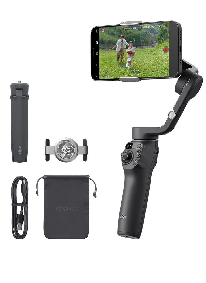dji OSMO Mobile 6 Smartphone Gimbal Stabilizer 3-Axis Phone Gimbal Built-In Extension Rod Portable and Foldable Android and iPhone Gimbal with ShotGuides Vlogging Stabilizer YouTube TikTok Video  - Image 1