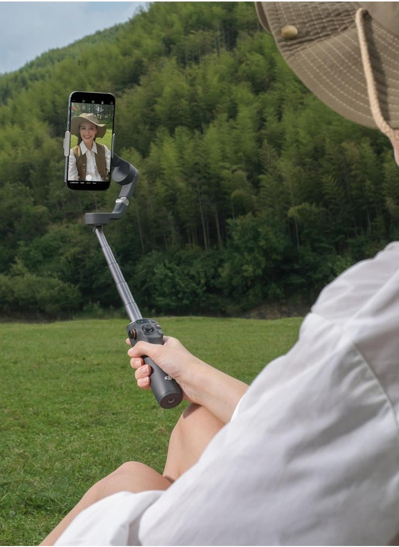 dji - OSMO Mobile 6 Smartphone Gimbal Stabilizer 3-Axis Phone Gimbal Built-In Extension Rod Portable and Foldable Android and iPhone Gimbal with ShotGuides Vlogging Stabilizer YouTube TikTok Video - Image 1