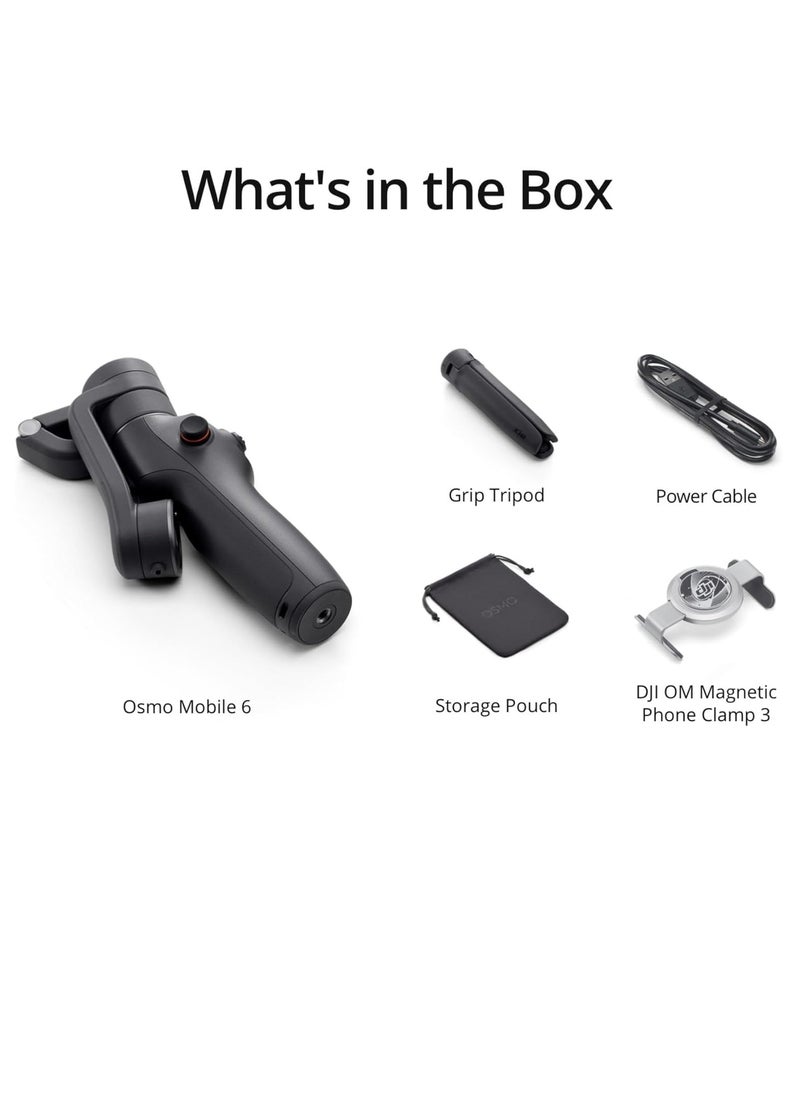 dji - OSMO Mobile 6 Smartphone Gimbal Stabilizer 3-Axis Phone Gimbal Built-In Extension Rod Portable and Foldable Android and iPhone Gimbal with ShotGuides Vlogging Stabilizer YouTube TikTok Video - Image 1