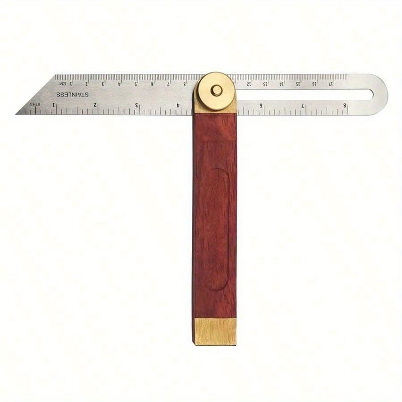 T Bevel Gauge With Locking Protractor 0 360 Degree Angle Adjustable Finder Easy To Read Markings Ergonomic Handle Precision Carpentry Drafting Woodworking Bricklaying Tile Work Sleek Metallic Finish 1pc - Image 3