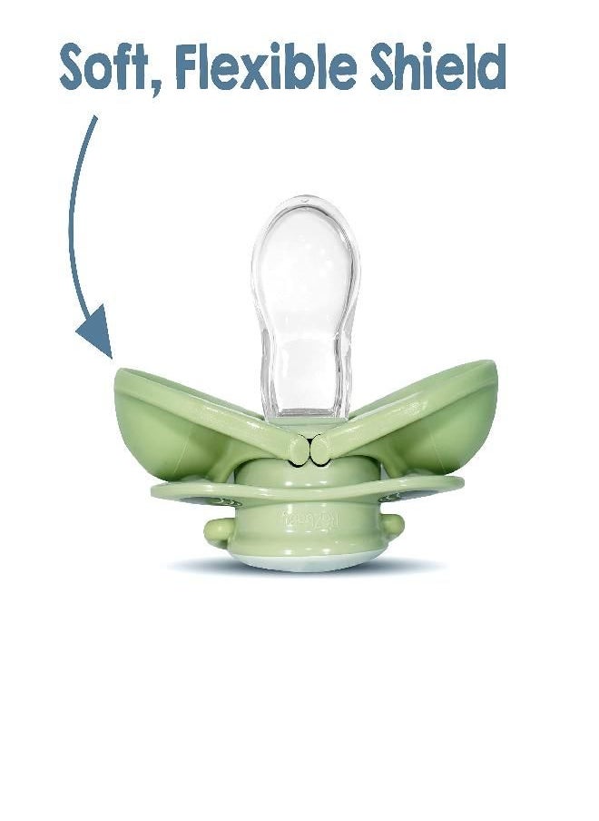 Razbaby - RaZbaby Keep-it-Kleen Baby Pacifier 2 Pack, 0-36M (Infant-3 yrs), Closes Automatically When Dropped, Silicone Orthodontic Nipple Stays Clean, Built-in Shield/Case, Easy to Clean - Panda/Sloth - Image 1