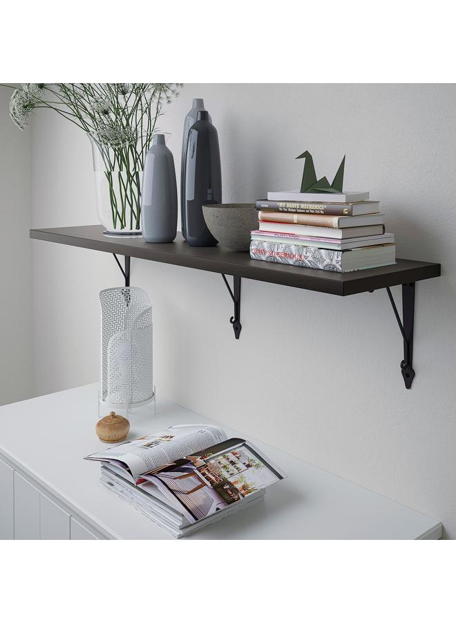 erorex Wall Shelf, Brown-Black/Anthracite, 120X30 Cm - Image 3