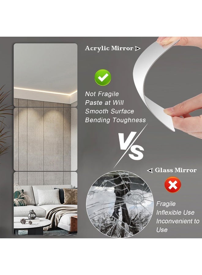 TPGP Pack of 12 Self-Adhesive Tile Mirrors, 15 x 15 cm, Acrylic Mirrors, Mirror Tiles, Self-Adhesive Mirror Wall Stickers for Home, Bathroom, Decor  - Image 3