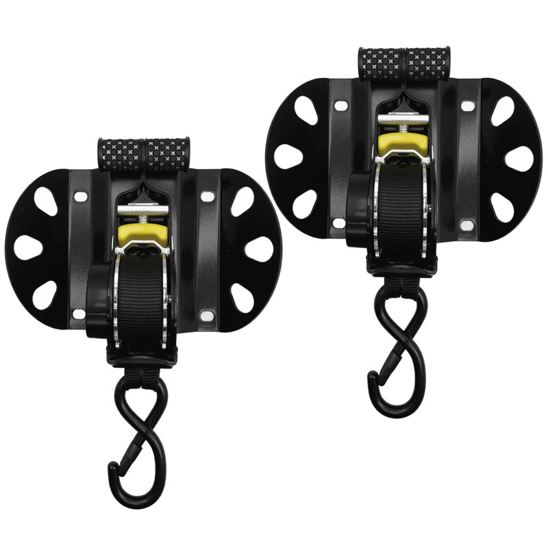 SPAUTO Retractable Ratchet Straps Compatible with 2015-2026 Ford F150, 2PCS Self Retracting Ratchet Straps Tie Down Anchors Box Link Cleats for F250/F350/F450/F550 Super Duty Truck Bed Accessories - Image 1