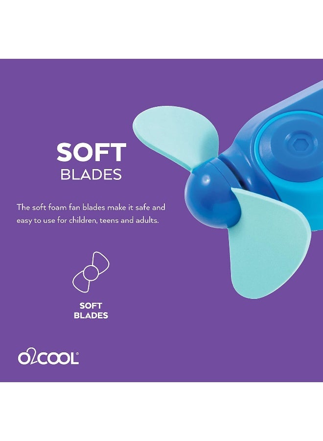 O2COOL Keychain Sport Misting Fan - Pocket Size Battery Powered Portable Handheld Fan With Carabiner Clip and Mister 2 Pack (Blue) - Image 5